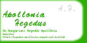 apollonia hegedus business card
