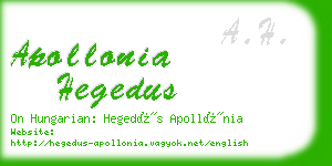 apollonia hegedus business card